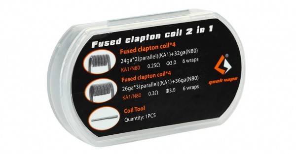 GeekVape Fertig Coils N80 / KA1 Fused Clapton (4x 0.25Ohm / 4x 0.3Ohm)